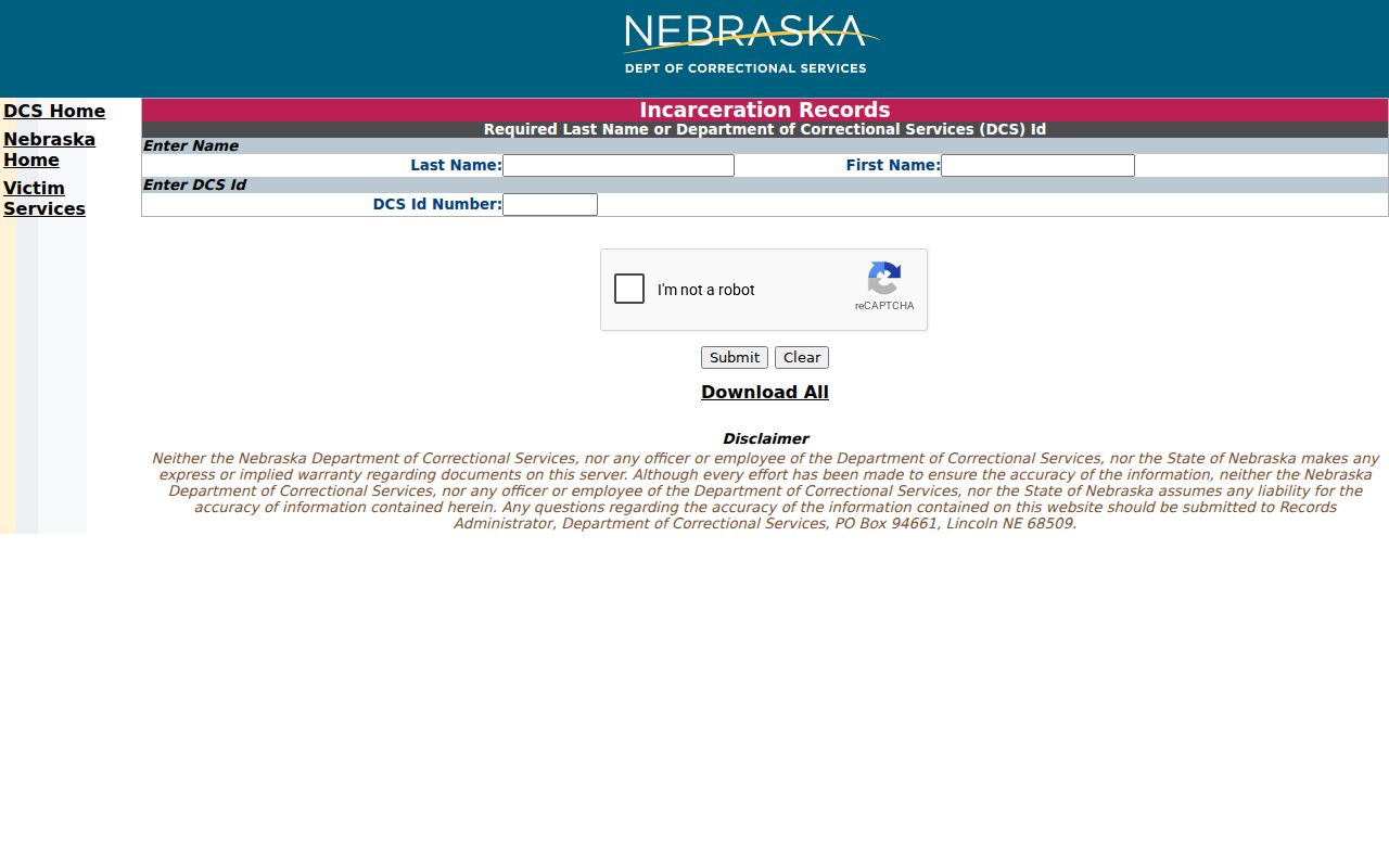 NDCS custody search for McPherson County arrest history research
