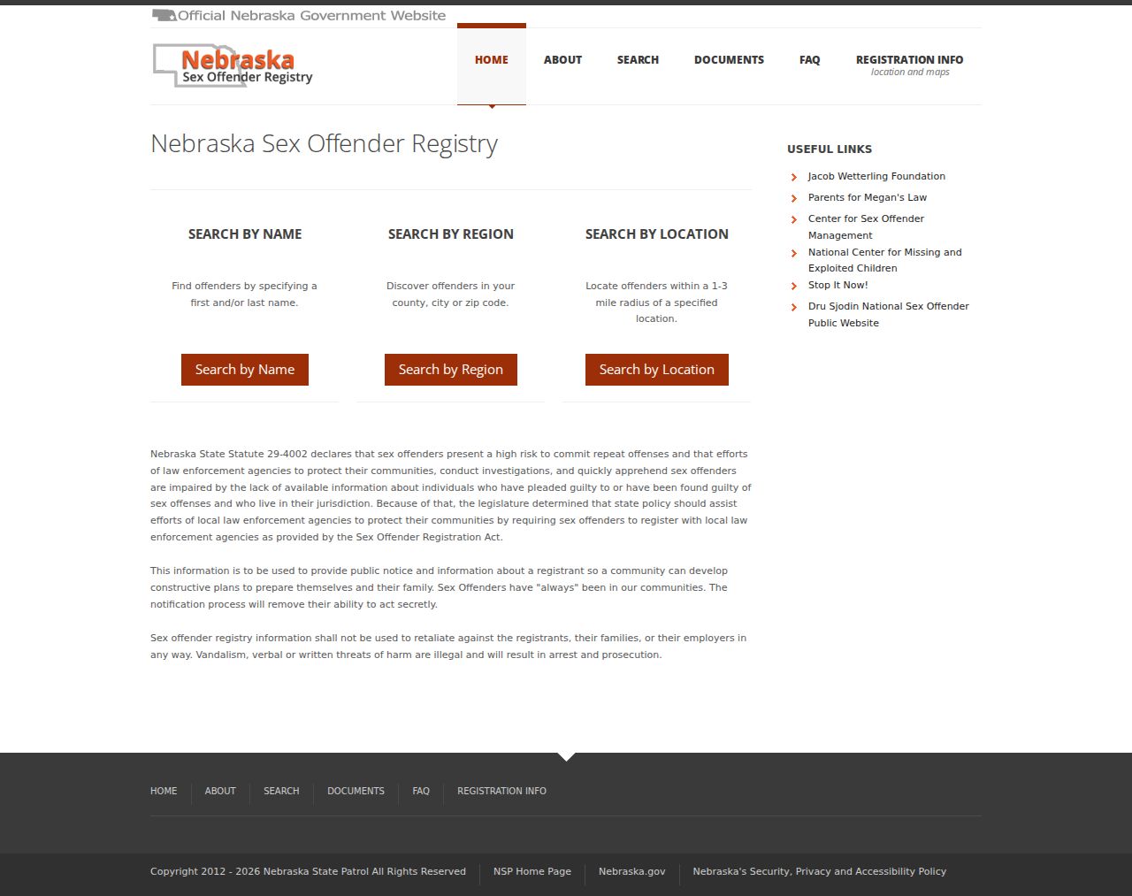 McPherson County sex offender registry search menu